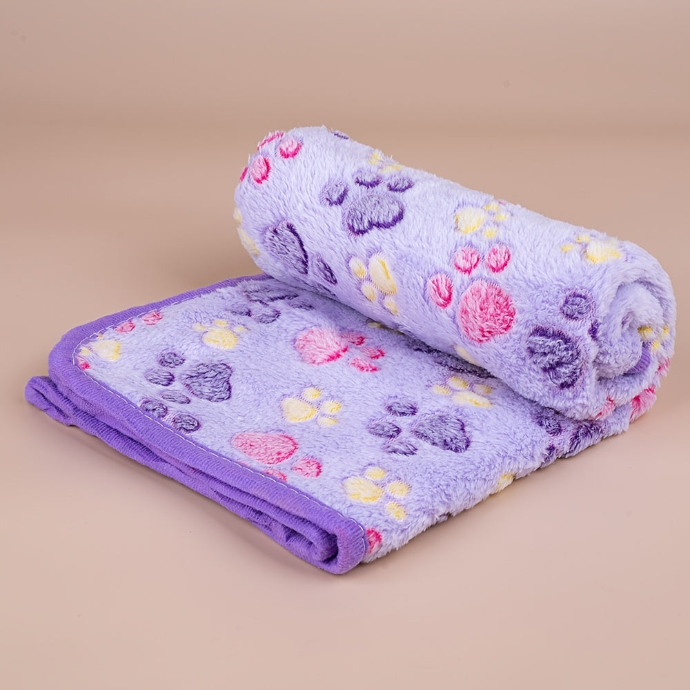 Dog Paw Print Fleece Blanket