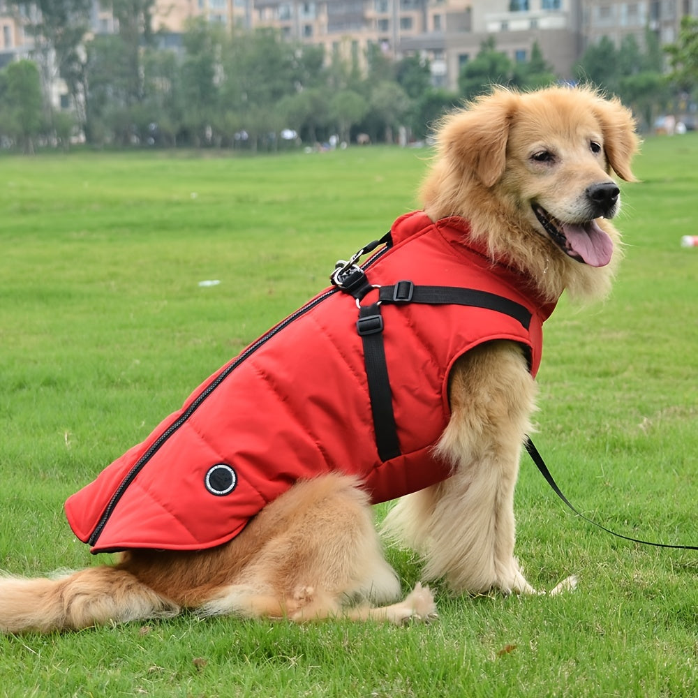 Warm Padded Dog Vest with Harness
