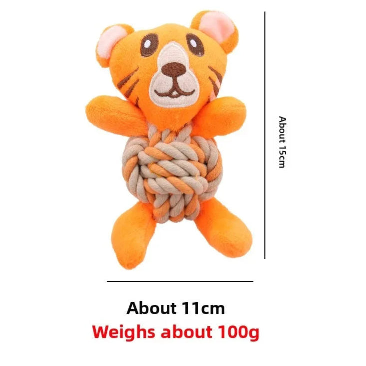 Christmas Dog Toys with Cotton Rope & Squeakers