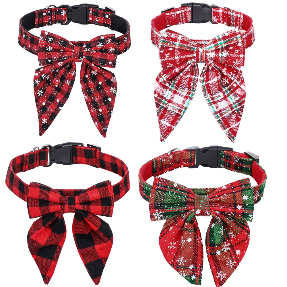 Christmas Bow Dog Collars