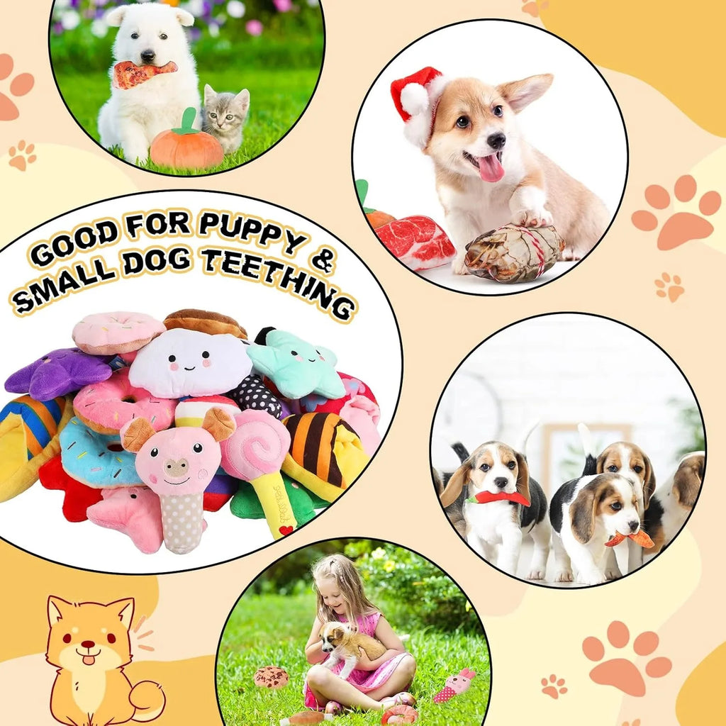 100Pcs Soft Dog Toy Bundle