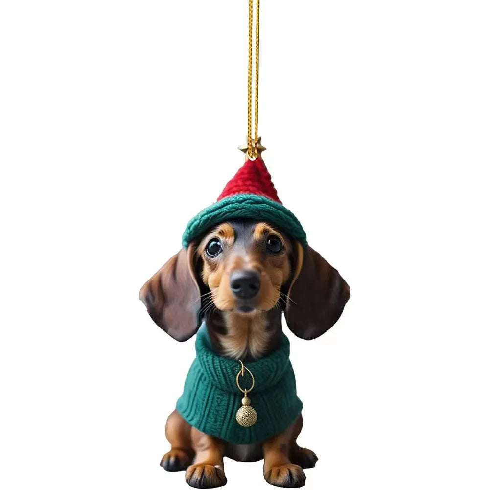 Christmas Sausage Dog Tree Ornaments