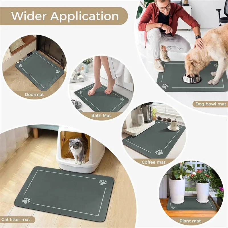 Quick Dry Dog Bowl Mats