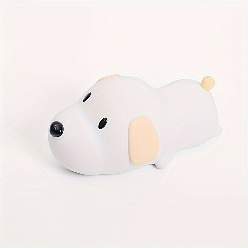 White dog-shaped night light on a white background